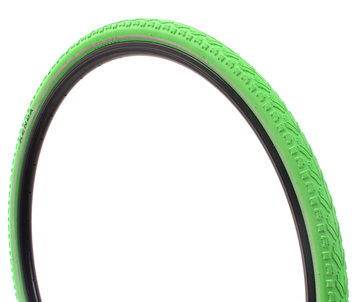 Fixie road bike tire set KENDA Khan 28 inch / 700 x 38C green + FV inner tube