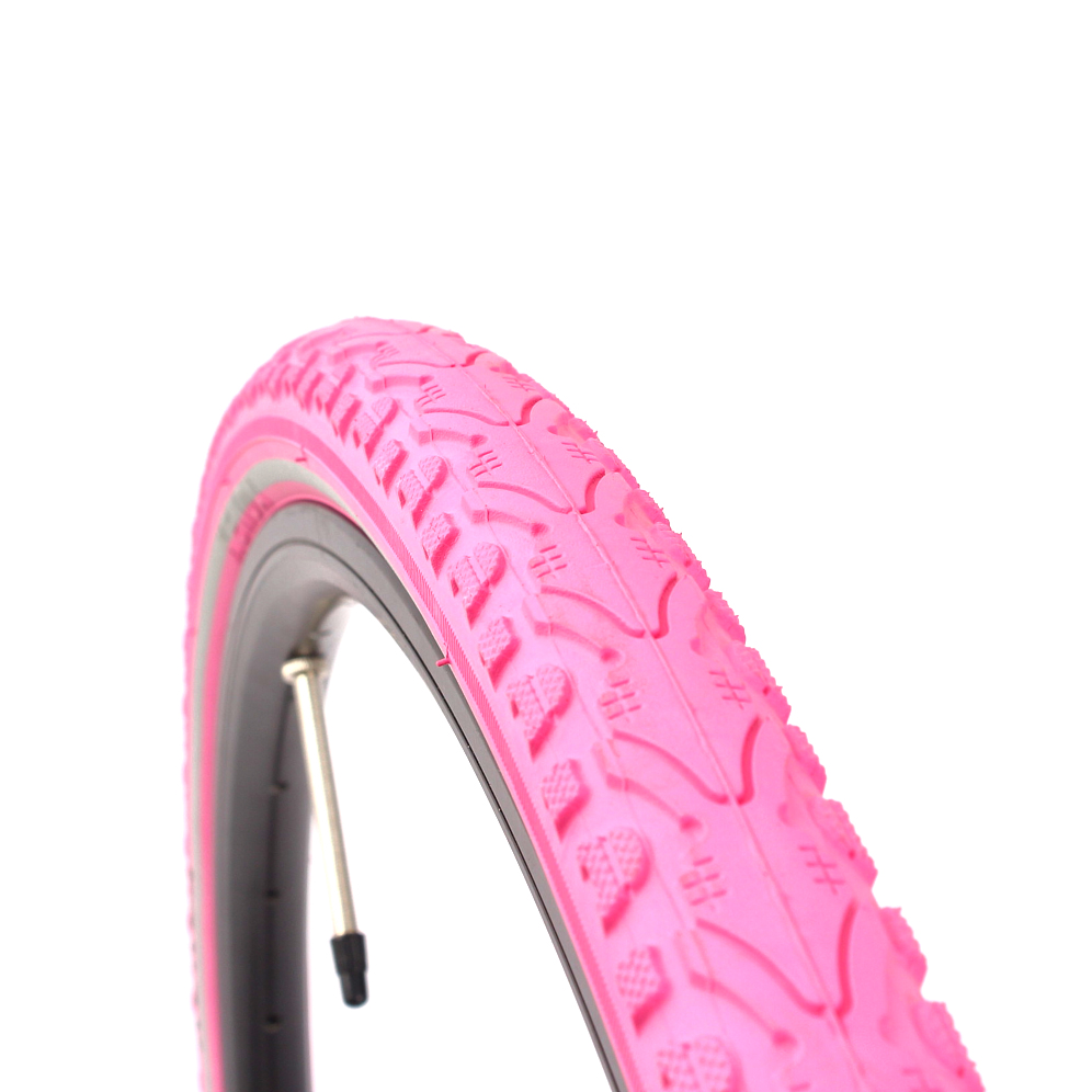 Fixie road bike tire set KENDA Khan 28 inch / 700 x 38C pink + FV inner tube