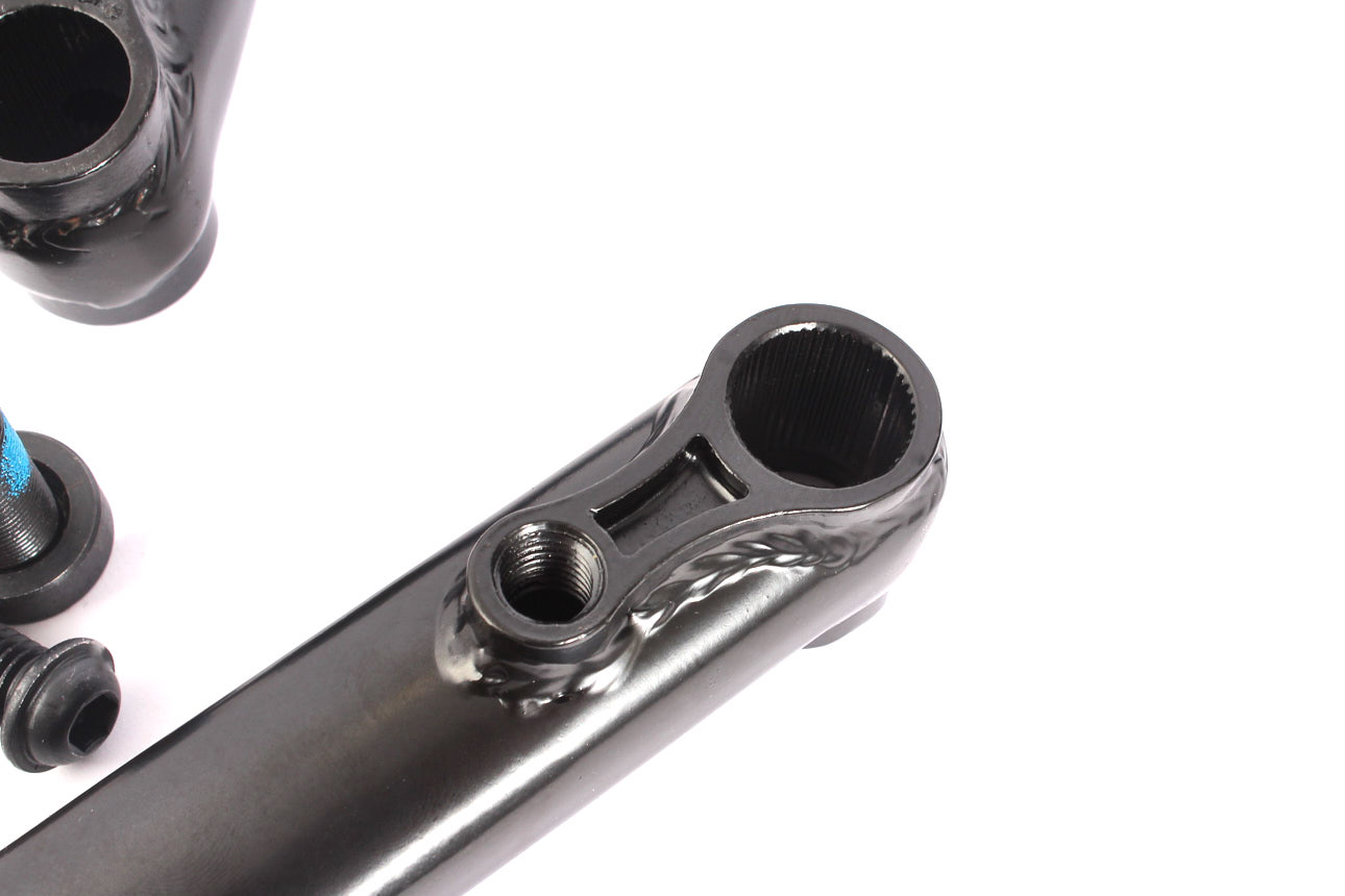 Nahaufnahme 48 Zahn-Gewinde von Kurbelarm in Schwarz