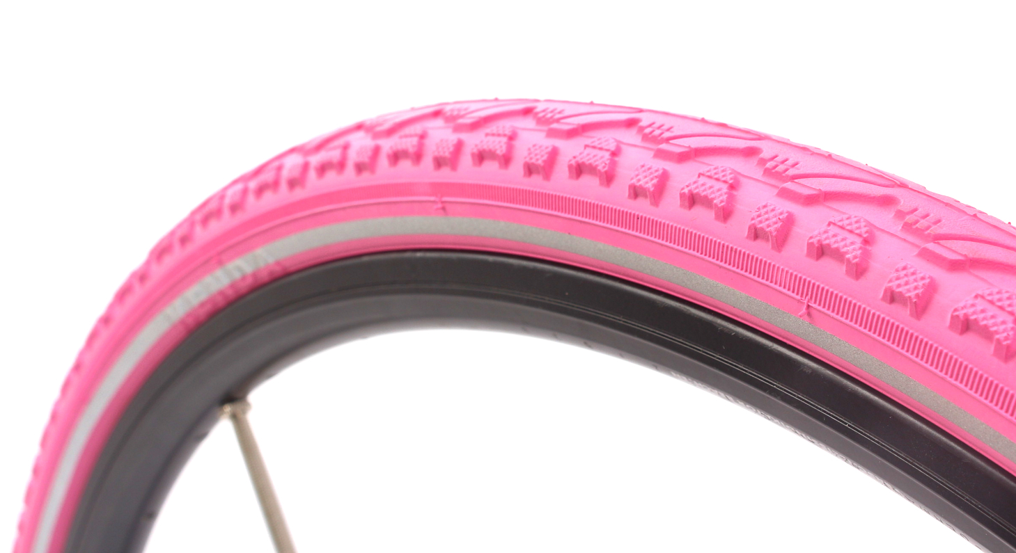 Fixie road bike tire set KENDA Khan 28 inch / 700 x 38C pink + FV inner tube