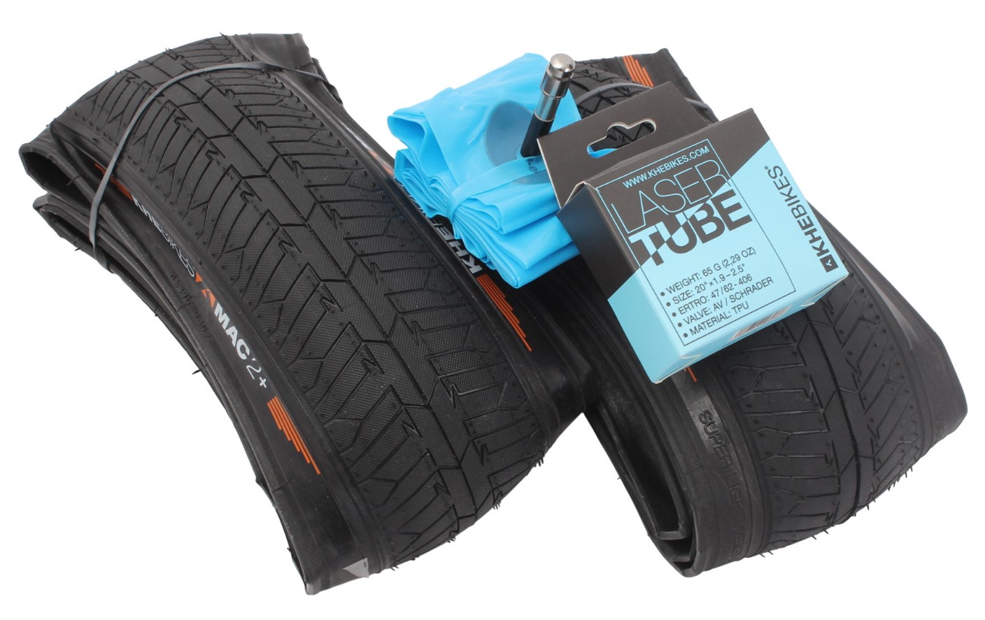 BMX tires 2x MAC2+ folding + 2x KHE LASER tube
