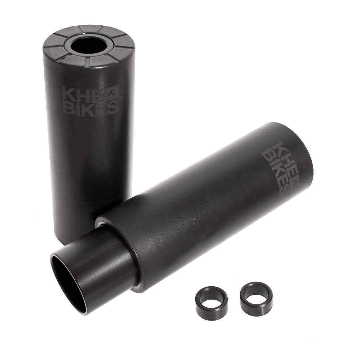 Vorderansicht KHEbikes Pegs 2nd Pro Paar aus CrMo schwarz für 10mm und 14mm Achsen