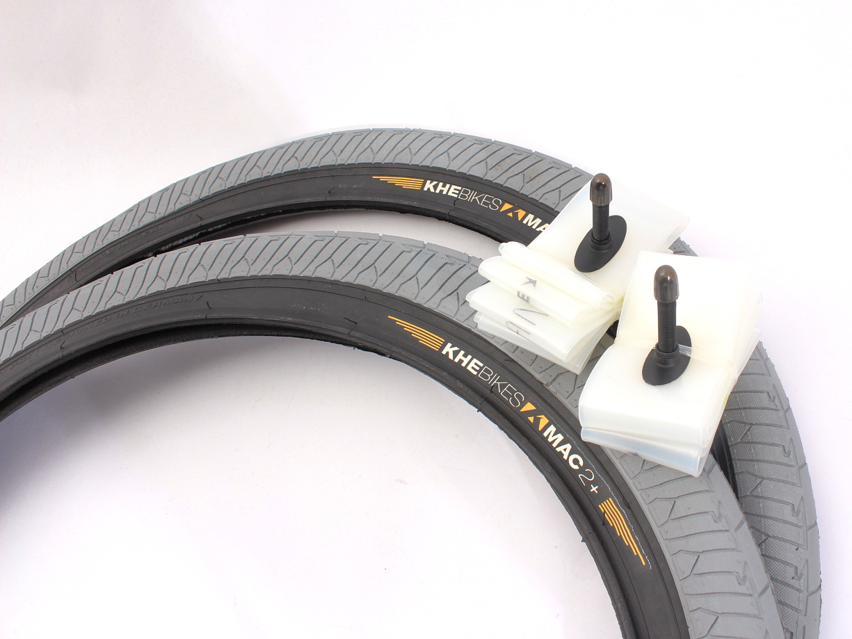 Neumáticos BMX 2x MAC2+ alambre gris + 2x cámara de aire Schwalbe Aerothan