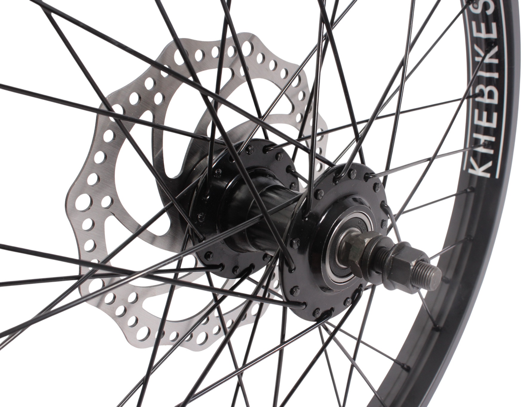 BMX front wheel KHE Black Jack DISC 20 inch – 10 mm, disc, 160 mm rotor
