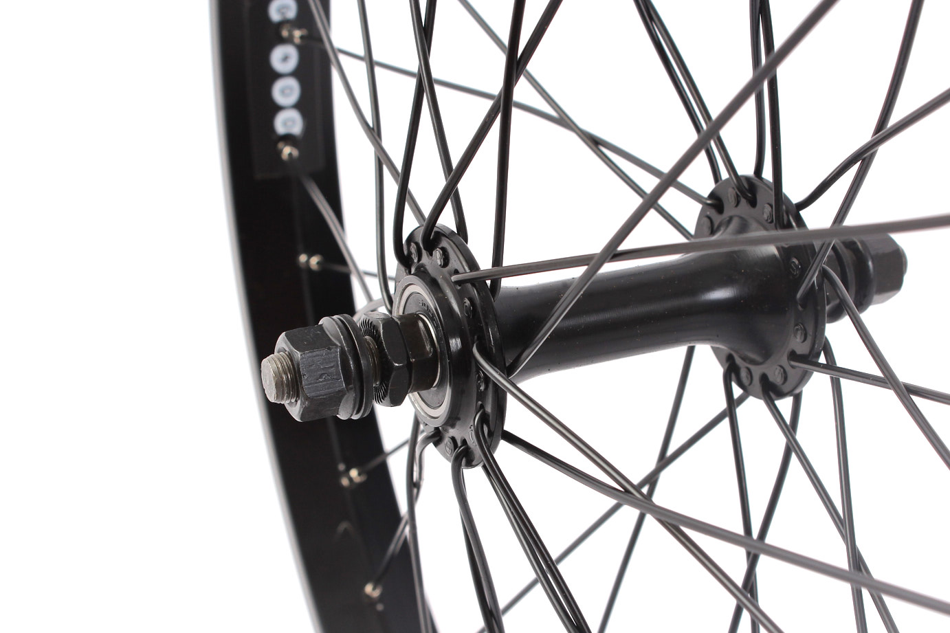 Vorderradnabe mit S/B Lager und 10mm Gewinde in Schwarz Vorderradnabe mit S/B Lager und 10mm Gewinde in Schwarz