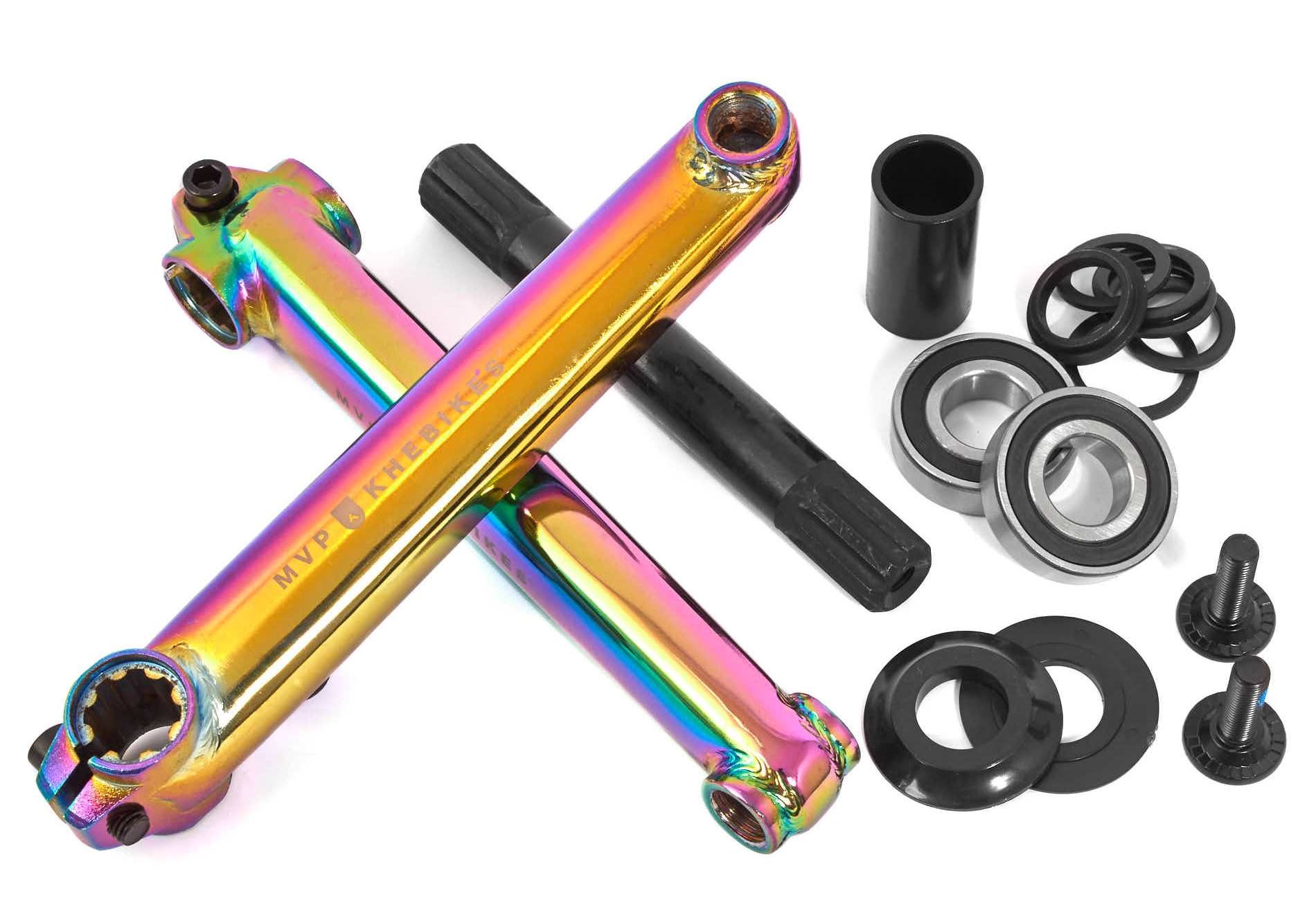 BMX Kurbelset von MVP mit Oil Slick Kurbelarmen