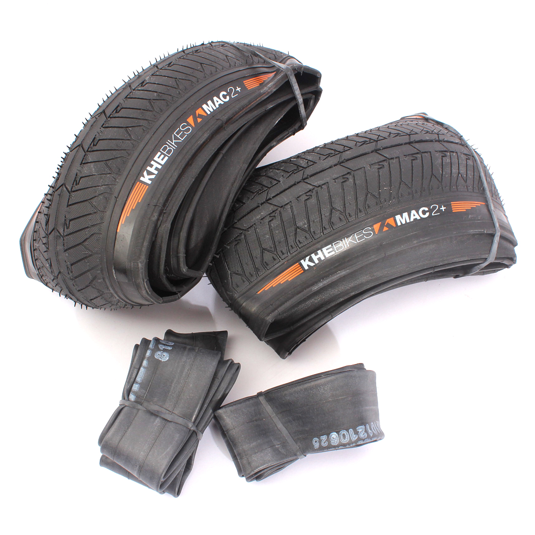 Neumáticos BMX 2x MAC2+ plegables + 2x cámaras de aire KHE Twiggy