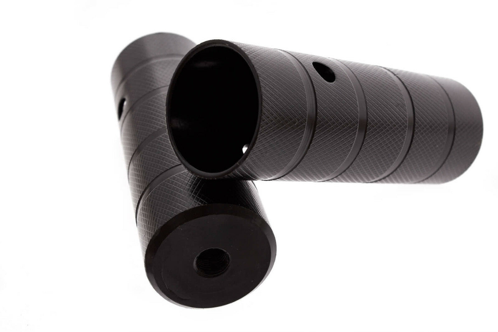 Nahansicht BMX Pegs Black Steel 1 Paar schwarz aus HiTen Stahl