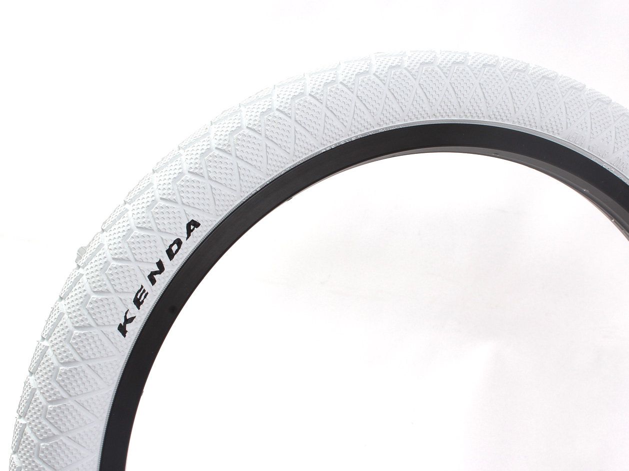 BMX tire set KENDA 20 inch x 1.95 inch white + AV inner tube