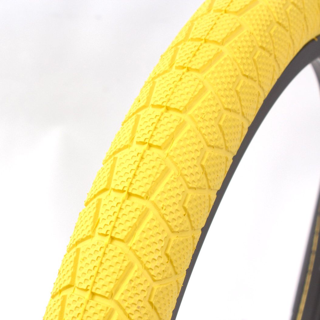 BMX tire set KENDA 20 inch x 1.95 inch yellow + AV inner tube