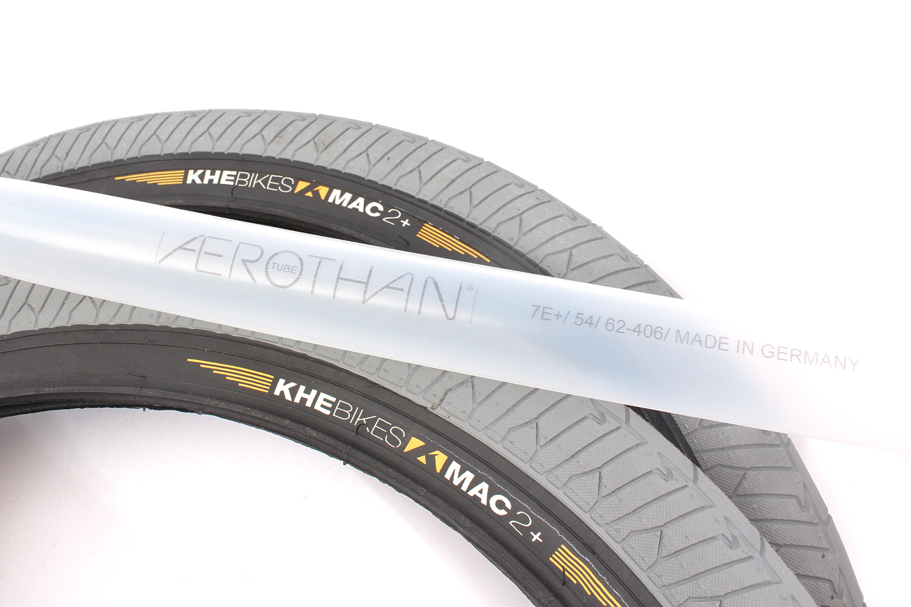 Neumáticos BMX 2x MAC2+ alambre gris + 2x cámara de aire Schwalbe Aerothan