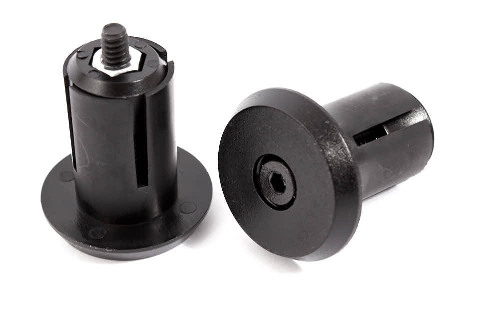 Schwarze Lenkerenden mit Schraube