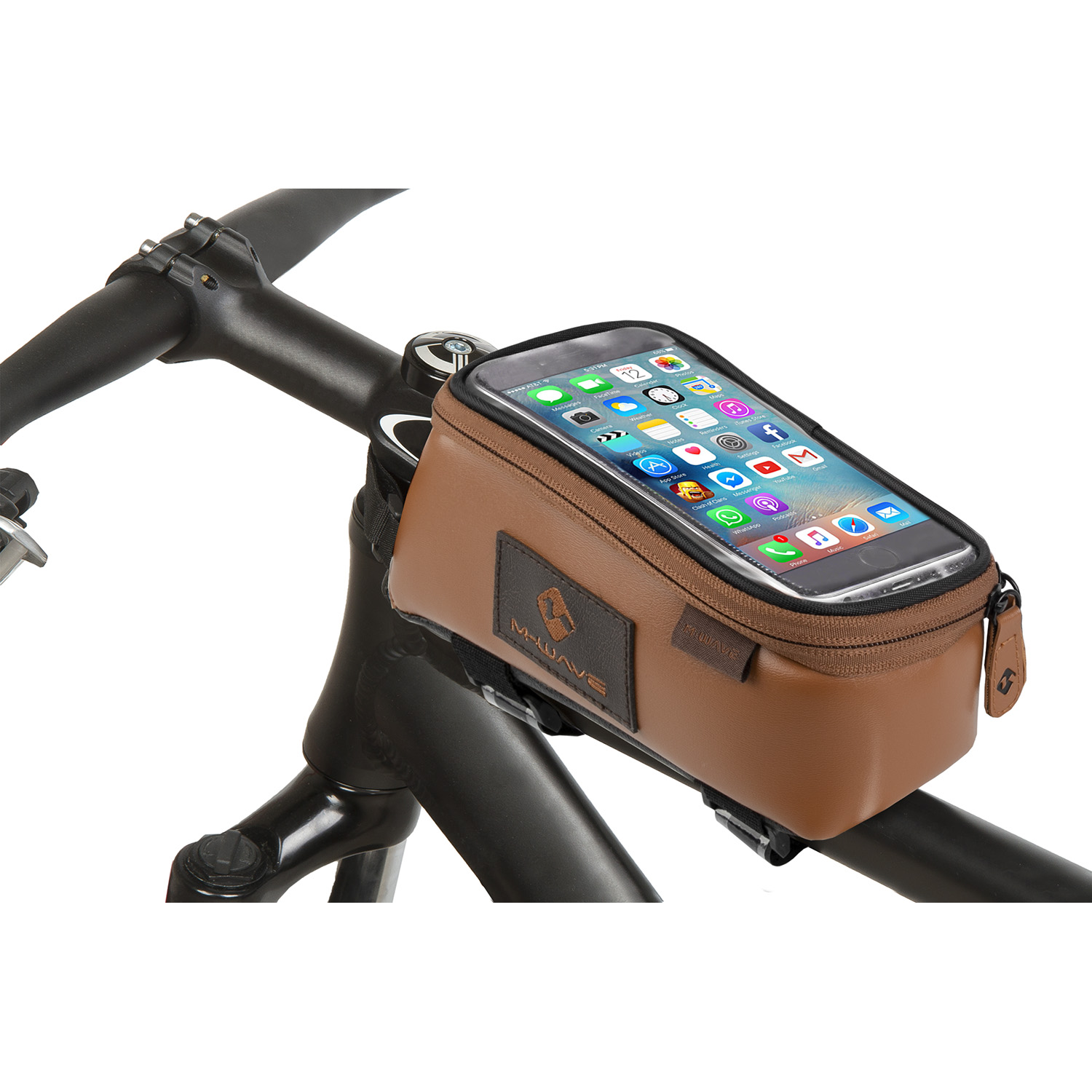 M-WAVE Rotterdam Top XL LE Bolsa para Smartphone de Tubo Superior Marrón