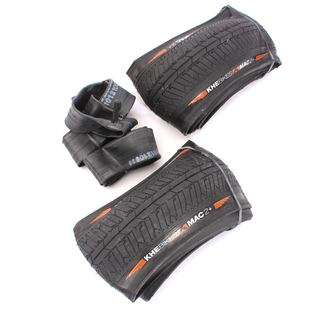 Neumáticos BMX 2x MAC2+ plegables + 2x cámaras de aire KHE Twiggy
