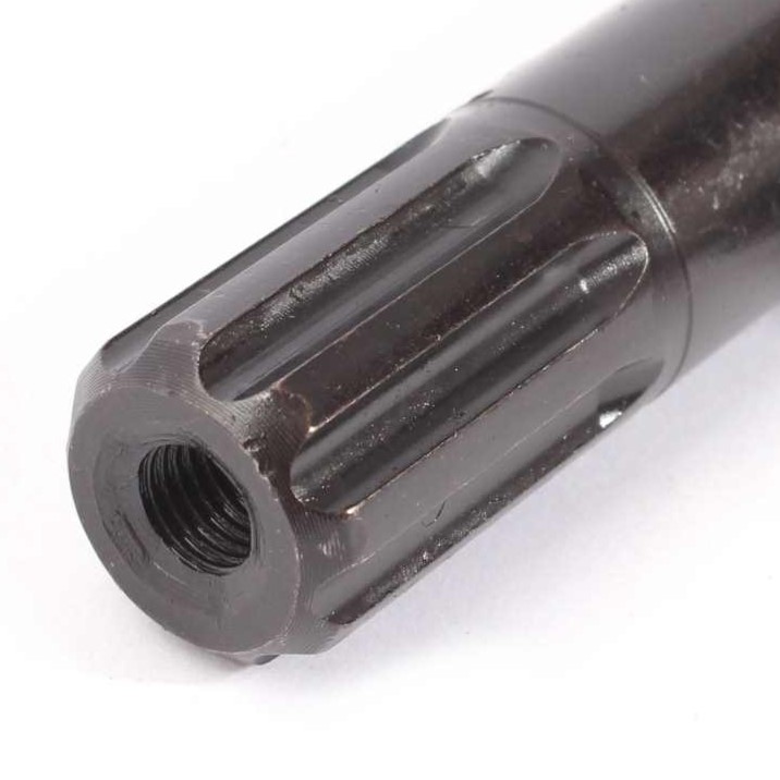 Achsenende mit 8er Verzahnung und Schraubgewinde Achsenende mit 8er Verzahnung und Schraubgewinde